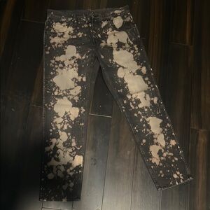 Gucci Men Black and Cream Straight Leg Jeans